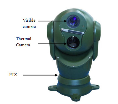 Araç için 30X Optik Zoom Dome Çift Termal Kamera Uzun Menzilli Ptz Kamera