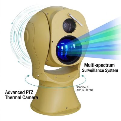 Bulma mesafesi Araç 13km İnsan Uzun Menzilli Kızılötesi KameraGüvenlik için çok spektrumlu optik elektronik platform termal lens